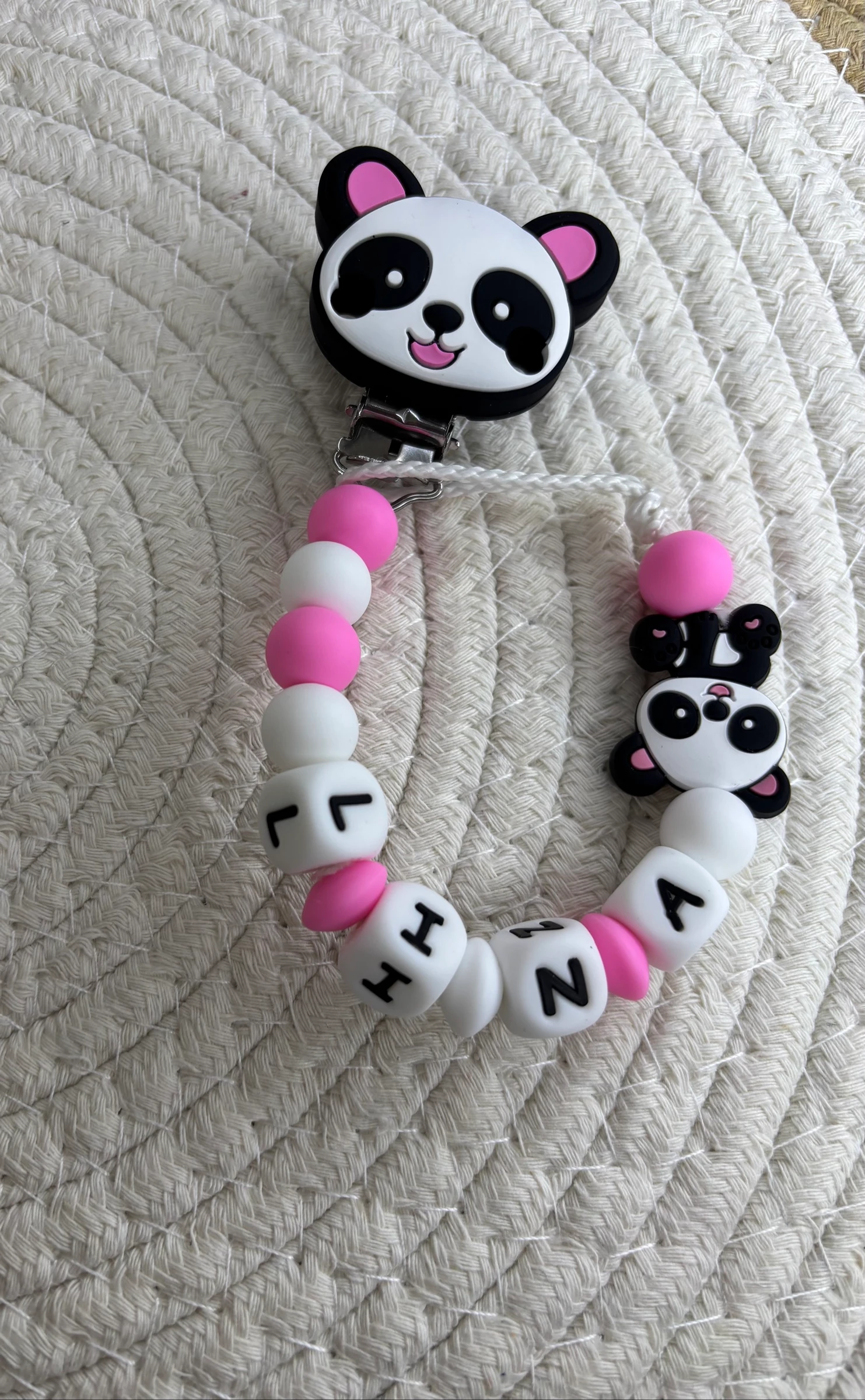 Attache tétine panda 